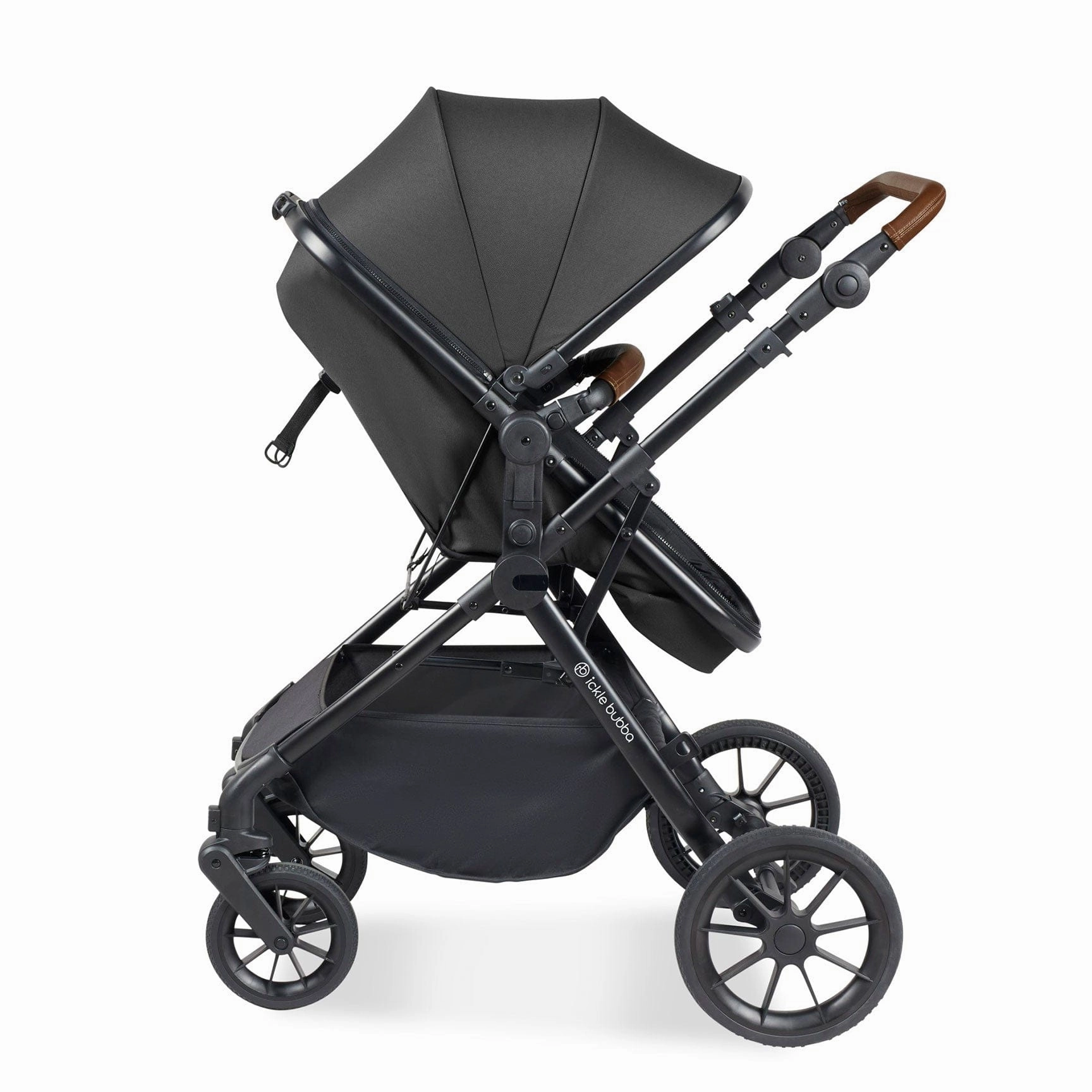 Ickle Bubba Cosmo 2 in 1 Plus Carrycot & Pushchair - Black/Graphite Grey