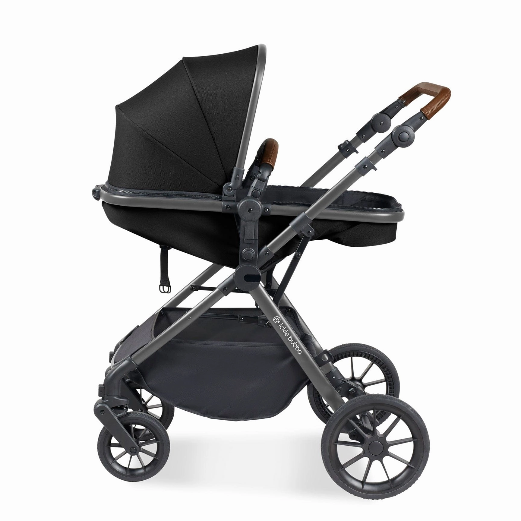Ickle Bubba Cosmo 2 in 1 Plus Carrycot & Pushchair - Gun metal/Black