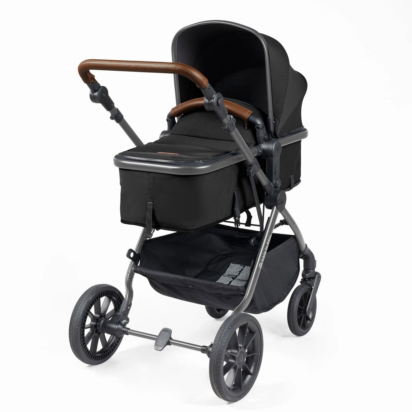 Ickle Bubba Cosmo 2 in 1 Plus Carrycot & Pushchair - Gun metal/Black