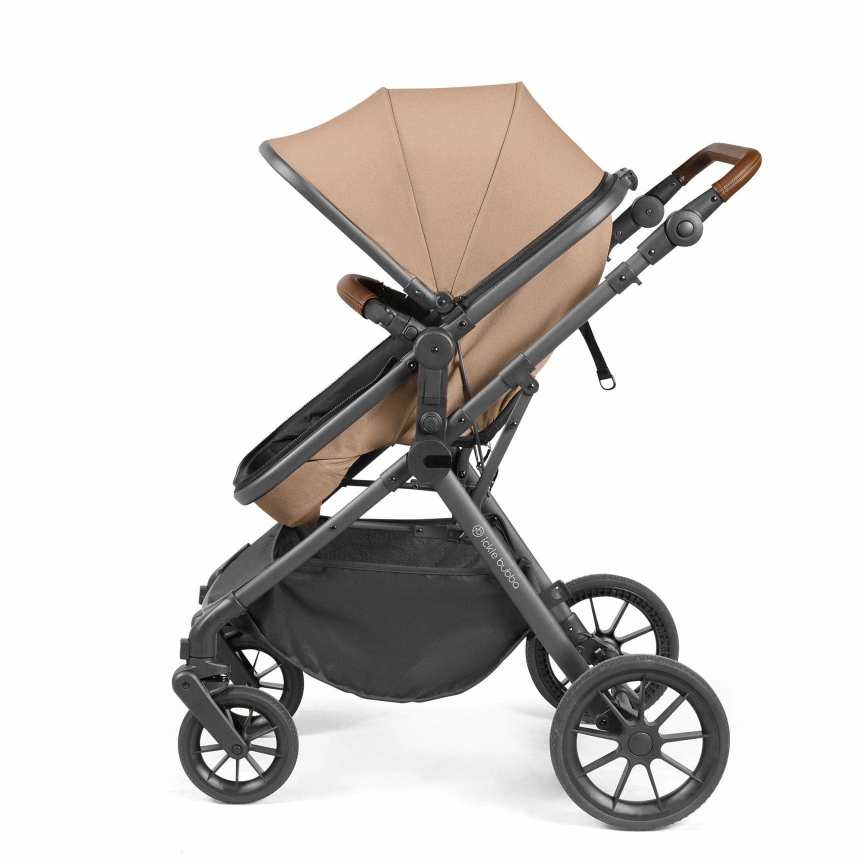Ickle Bubba Cosmo 2 in 1 Plus Carrycot & Pushchair - Gun metal/Desert