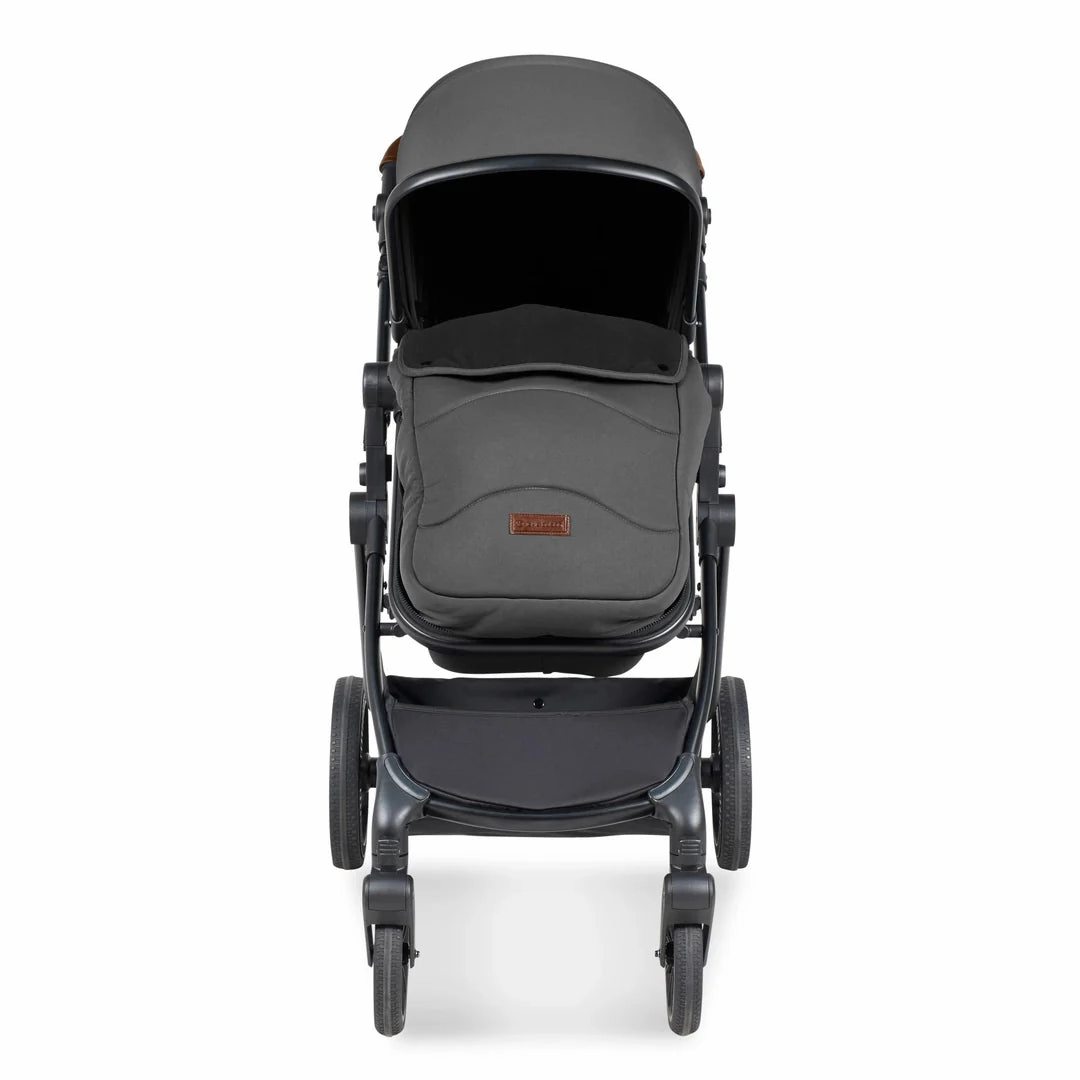 Ickle Bubba Cosmo 9 Piece Travel System with i-Size Stratus Car Seat & ISOFIX Base - Charcoal