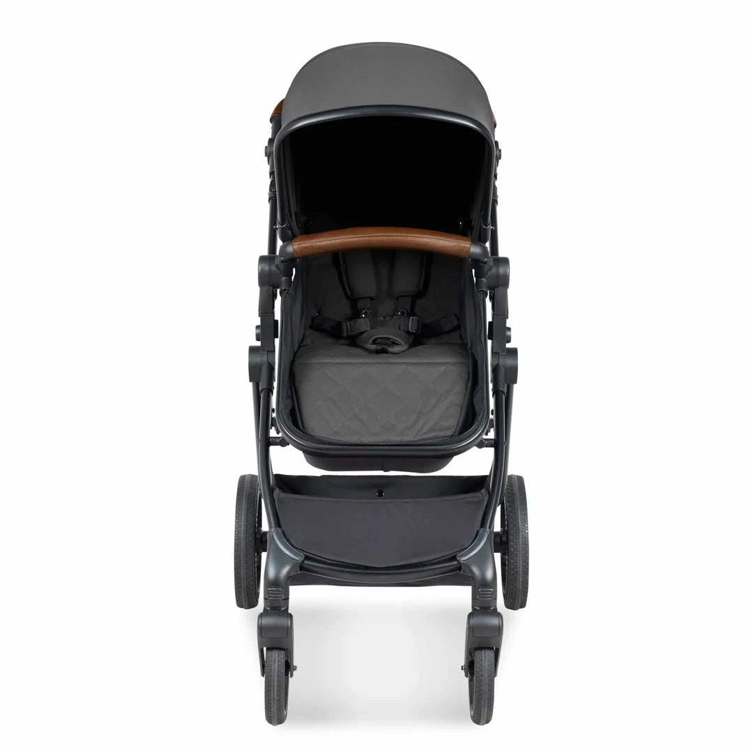Ickle Bubba Cosmo 9 Piece Travel System with i-Size Stratus Car Seat & ISOFIX Base - Charcoal