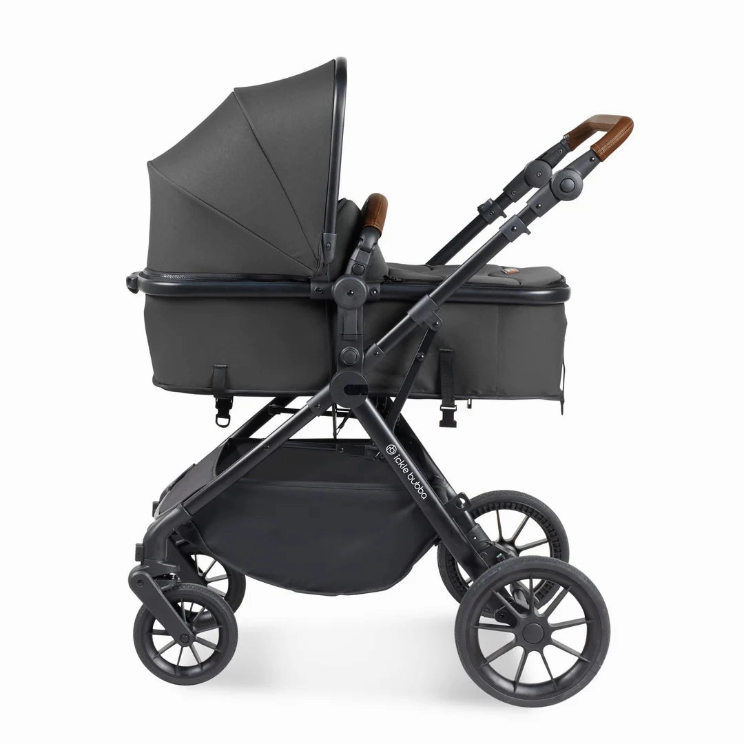 Ickle Bubba Cosmo 9 Piece Travel System with i-Size Stratus Car Seat & ISOFIX Base - Charcoal