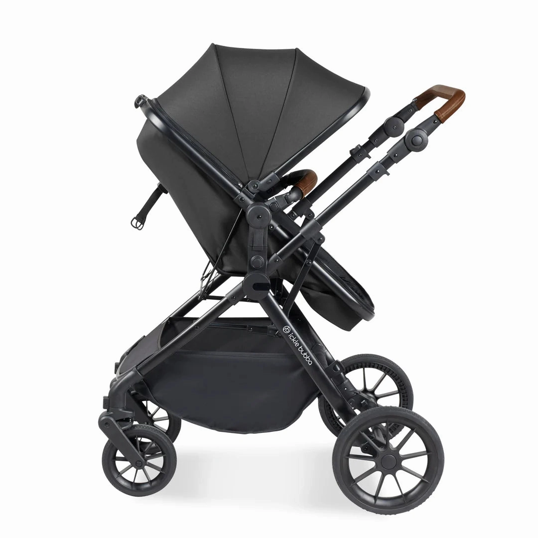 Ickle Bubba Cosmo 9 Piece Travel System with i-Size Stratus Car Seat & ISOFIX Base - Charcoal