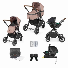 Ickle Bubba Cosmo 9 Piece Travel System with i-Size Stratus Car Seat & ISOFIX Base - Desert