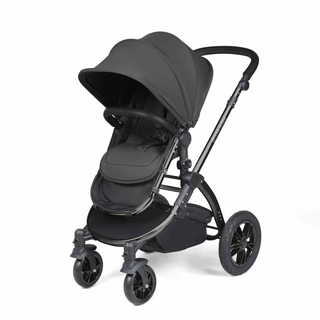 Ickle Bubba Stomp Luxe 12 Piece Travel System with i-Size Cirrus Car Seat & ISOFIX Base  - Charcoal Grey