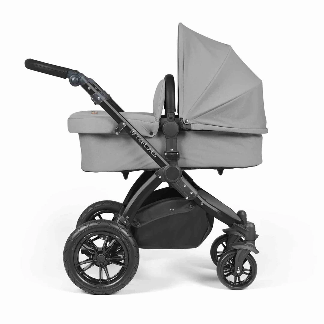 Ickle Bubba Stomp Luxe 12 Piece Travel System with i-Size Cirrus Car Seat & ISOFIX Base  - Pearl Grey