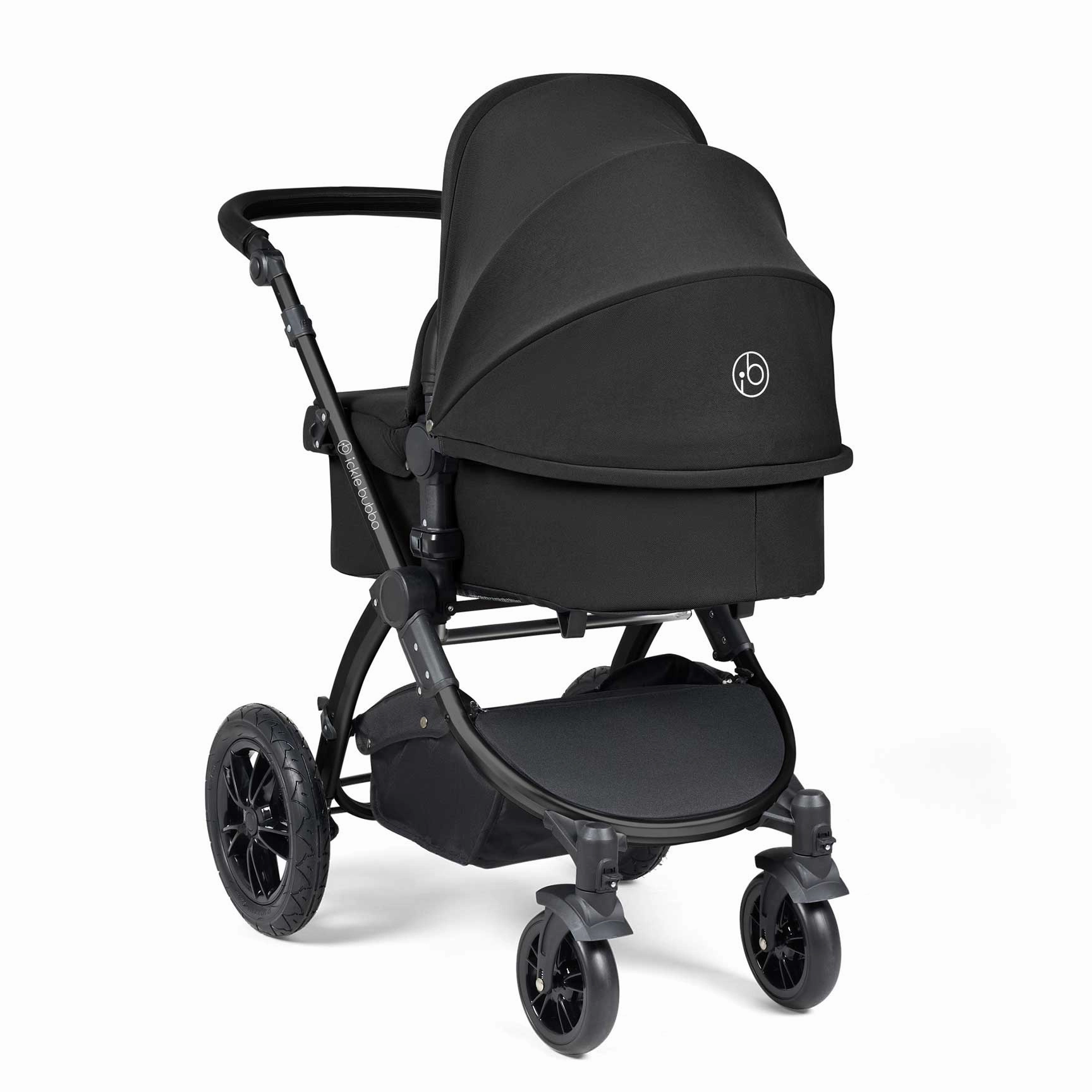 Ickle Bubba Stomp Luxe 2 in 1 Premium Pram - Black/Midnight/Black