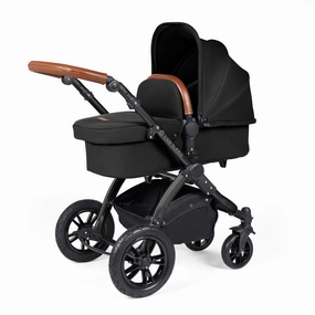 Ickle Bubba Stomp Luxe 2 in 1 Premium Pram - Black/Midnight/Tan