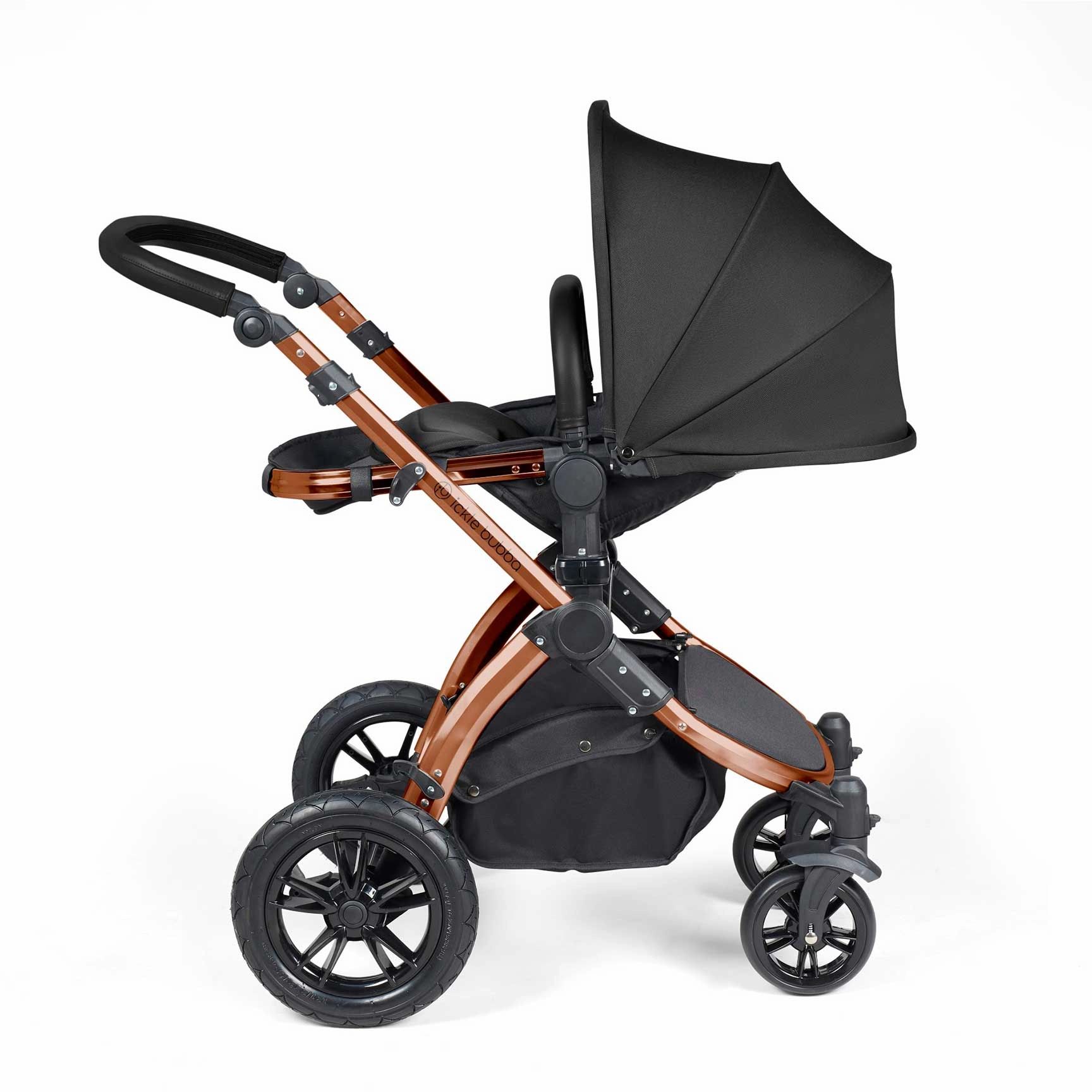 Ickle Bubba Stomp Luxe 2 in 1 Premium Pram - Bronze/Midnight/Black