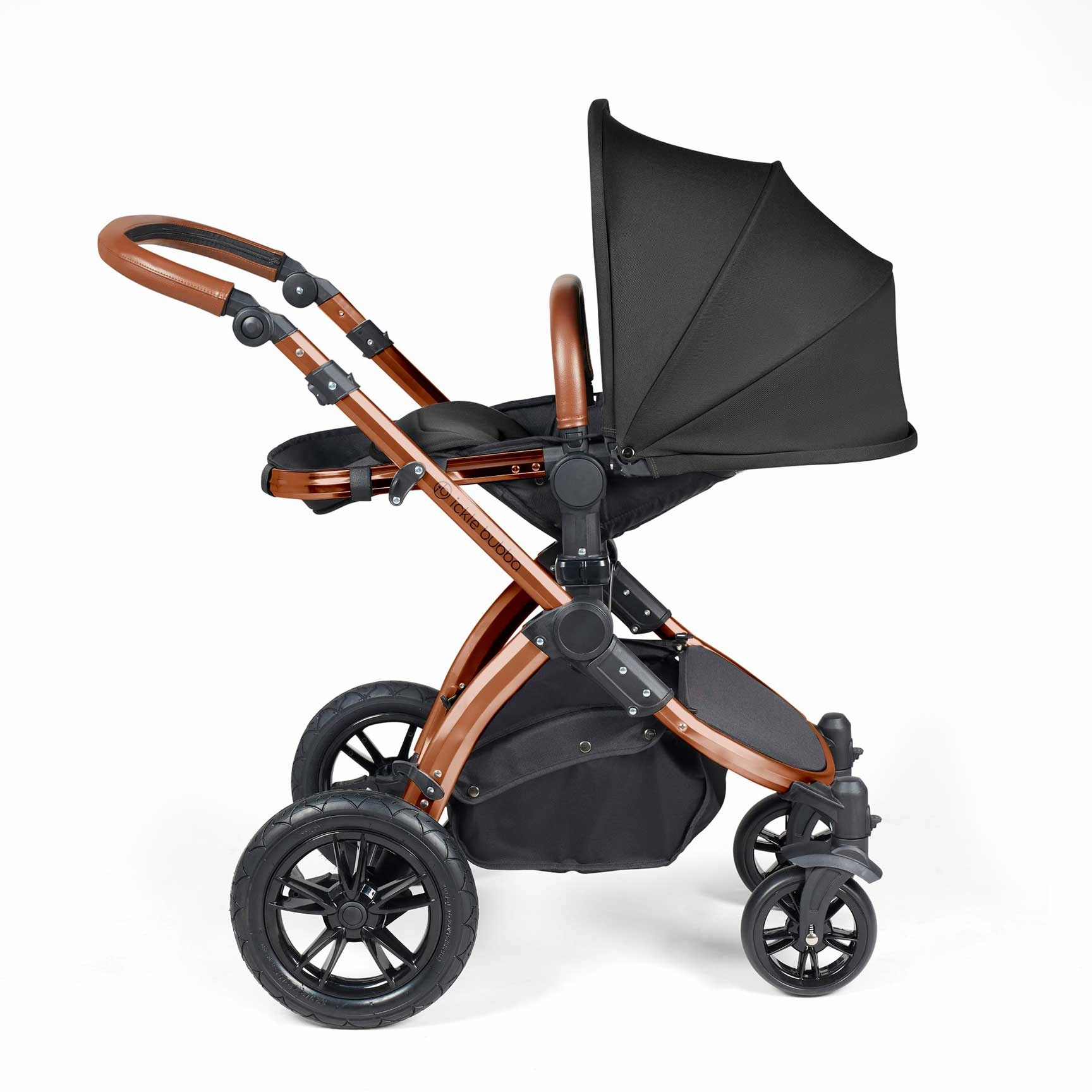 Ickle Bubba Stomp Luxe 2 in 1 Premium Pram - Bronze/Midnight/Tan