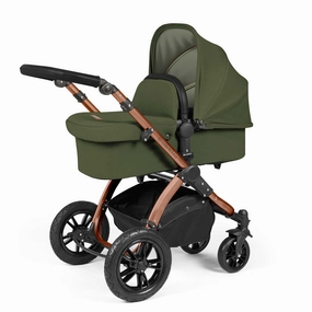 Ickle Bubba Stomp Luxe 2 in 1 Premium Pram - Bronze/Woodland/Black