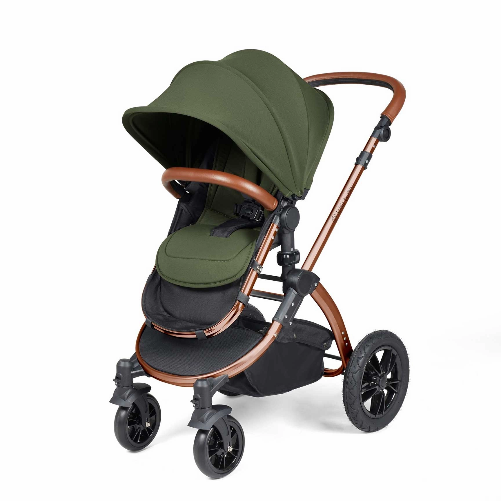 Ickle Bubba Stomp Luxe 2 in 1 Premium Pram - Bronze/Woodland/Tan