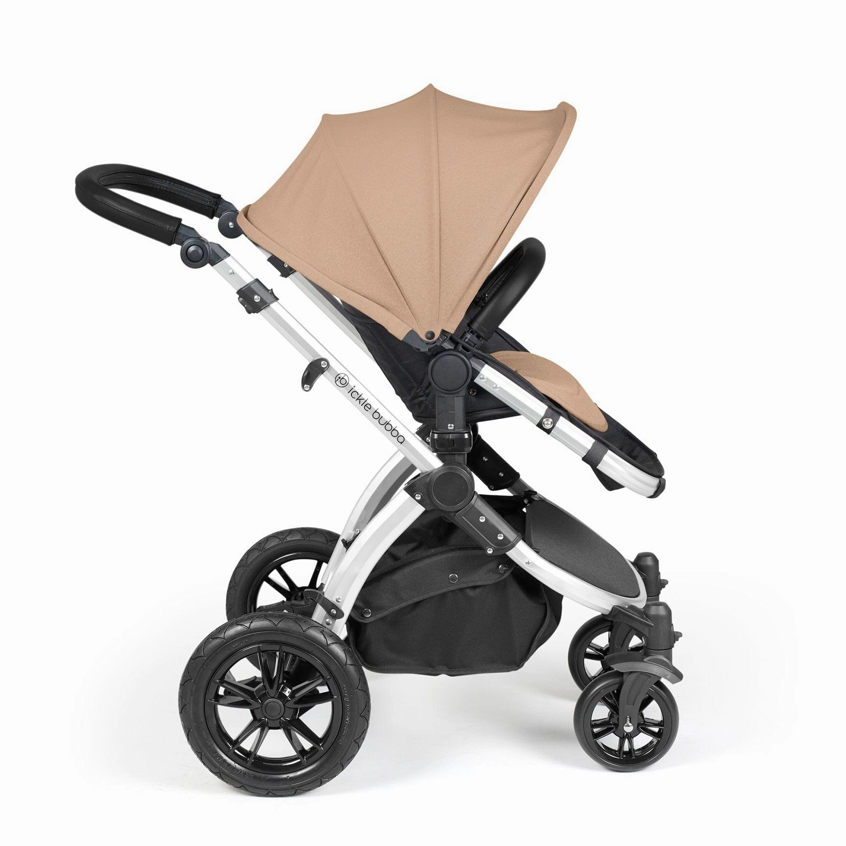 Ickle Bubba Stomp Luxe 2 in 1 Premium Pram - Silver/Desert/Black