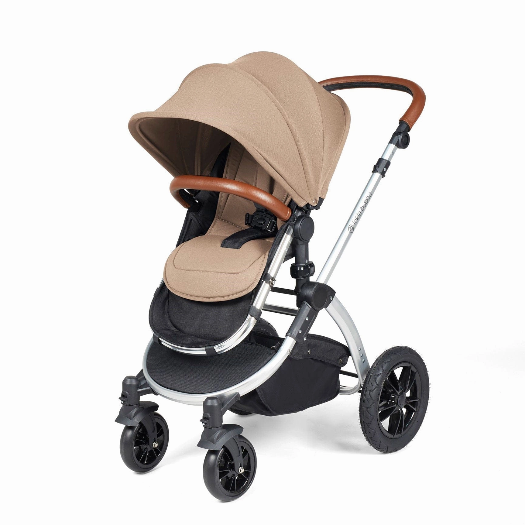 Ickle Bubba Stomp Luxe 2 in 1 Premium Pram - Silver/Desert/Tan