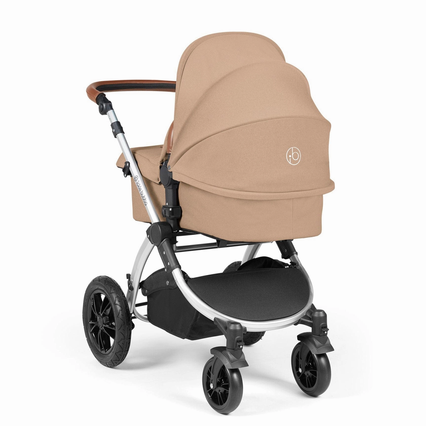 Ickle Bubba Stomp Luxe 2 in 1 Premium Pram - Silver/Desert/Tan
