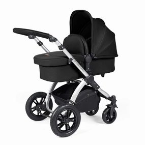 Ickle Bubba Stomp Luxe 2 in 1 Premium Pram - Silver/Midnight/Black