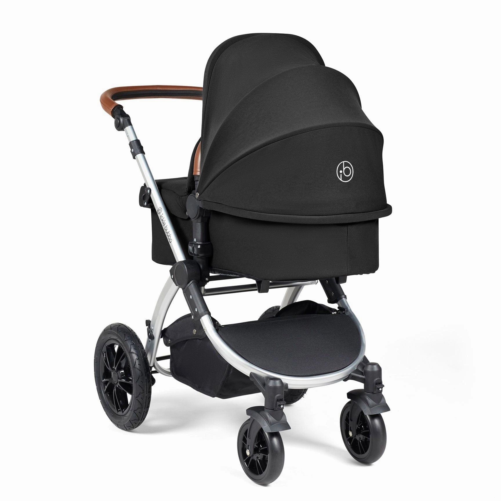 Ickle Bubba Stomp Luxe 2 in 1 Premium Pram - Silver/Midnight/Tan