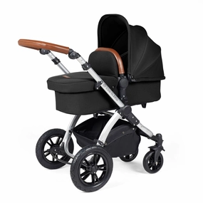 Ickle Bubba Stomp Luxe 2 in 1 Premium Pram - Silver/Midnight/Tan