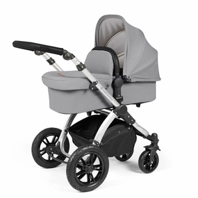 Ickle Bubba Stomp Luxe 2 in 1 Premium Pram - Silver/Pearl Grey/Black