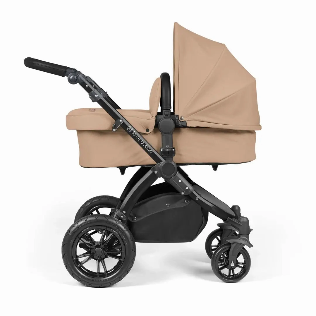 Ickle Bubba Stomp Luxe Travel System & Home 14 Piece Bundle Black Chassis - Desert
