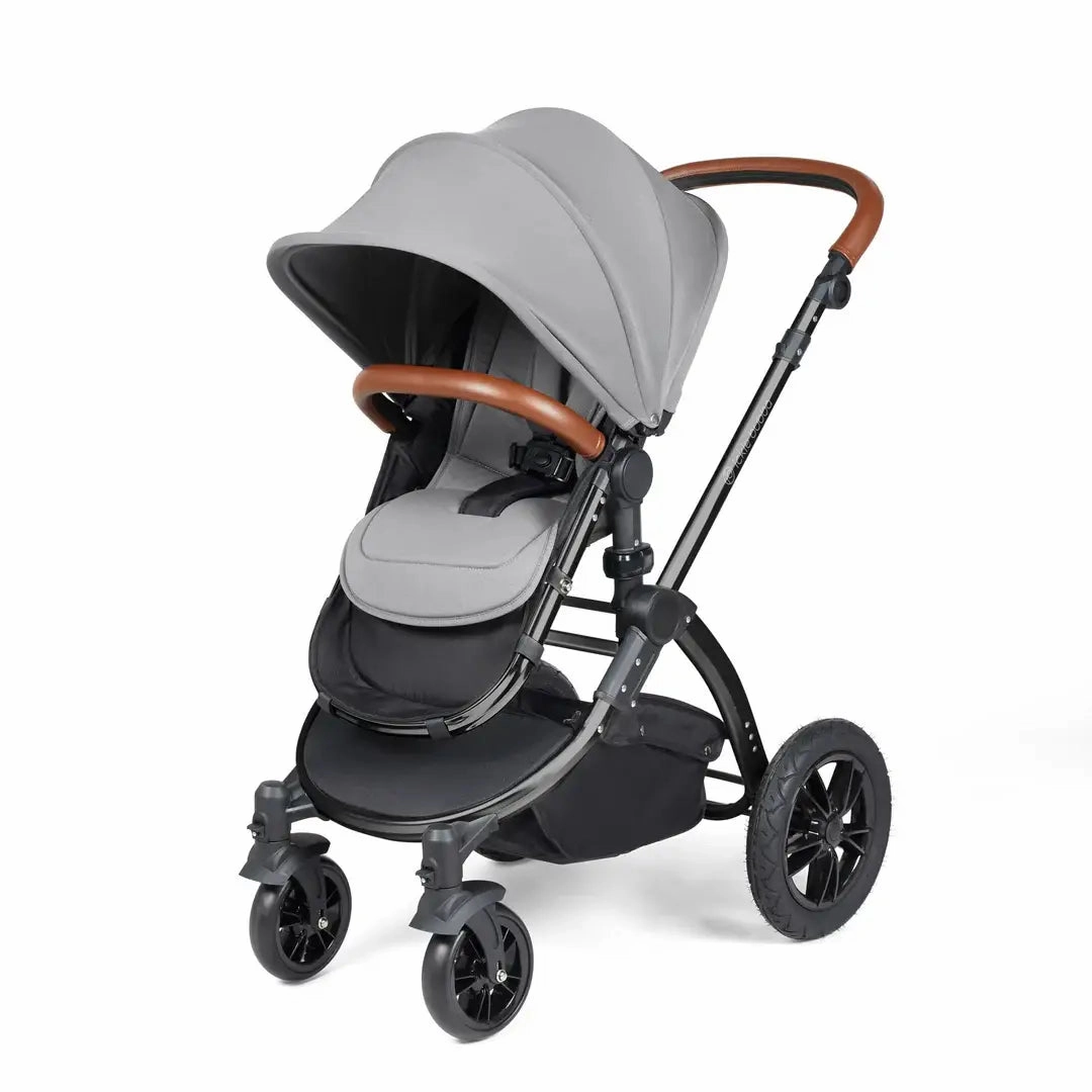 Ickle Bubba Stomp Luxe Travel System & Home 14 Piece Bundle Black Chassis - Pearl Grey