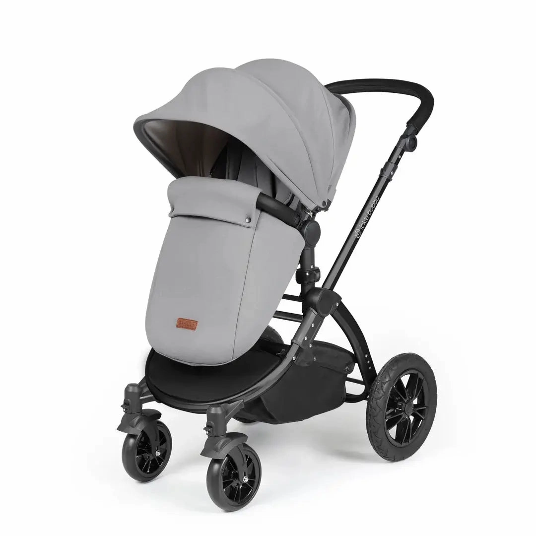 Ickle Bubba Stomp Luxe Travel System & Home 14 Piece Bundle Black Chassis - Pearl Grey
