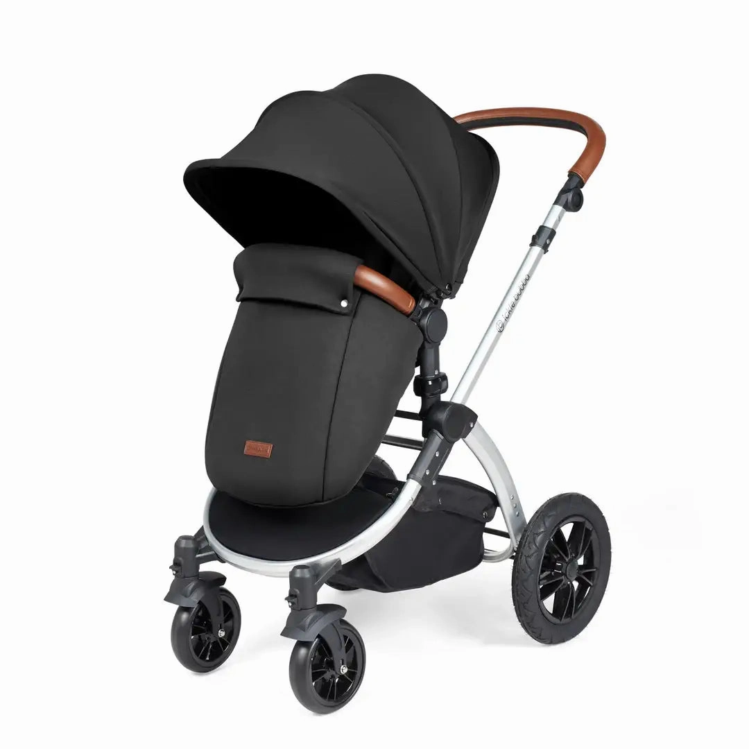 Ickle Bubba Stomp Luxe Travel System & Home 14 Piece Bundle Silver Chassis - Black