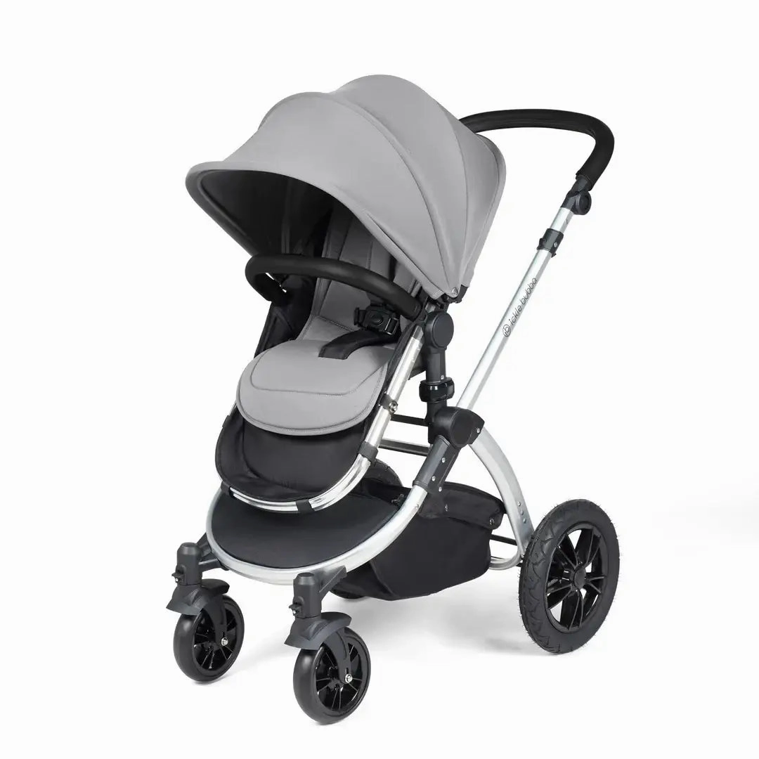 Ickle Bubba Stomp Luxe Travel System & Home 14 Piece Bundle Silver Chassis - Pearl Grey