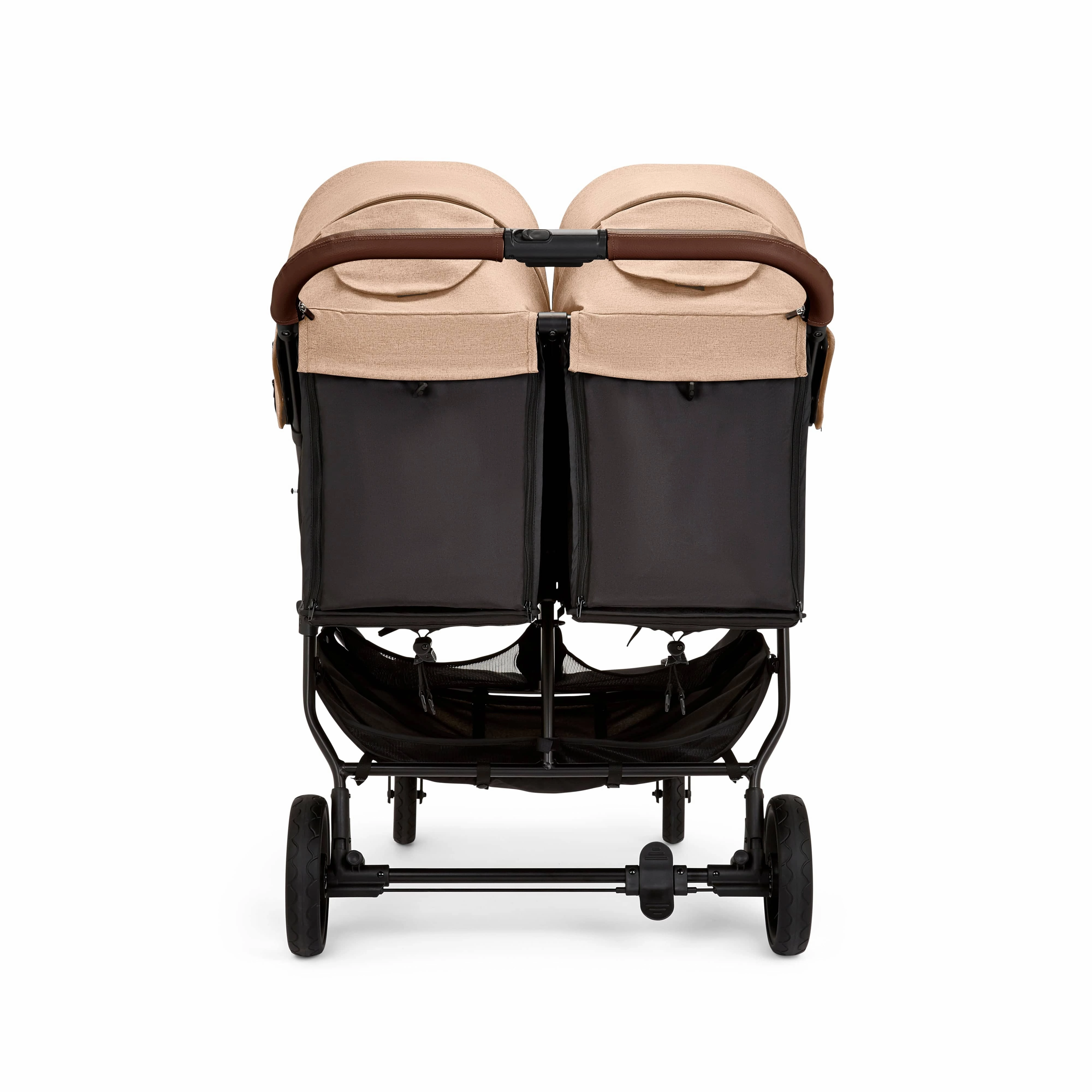 Ickle Bubba Venus Double Stroller - Black / Biscuit / Tan