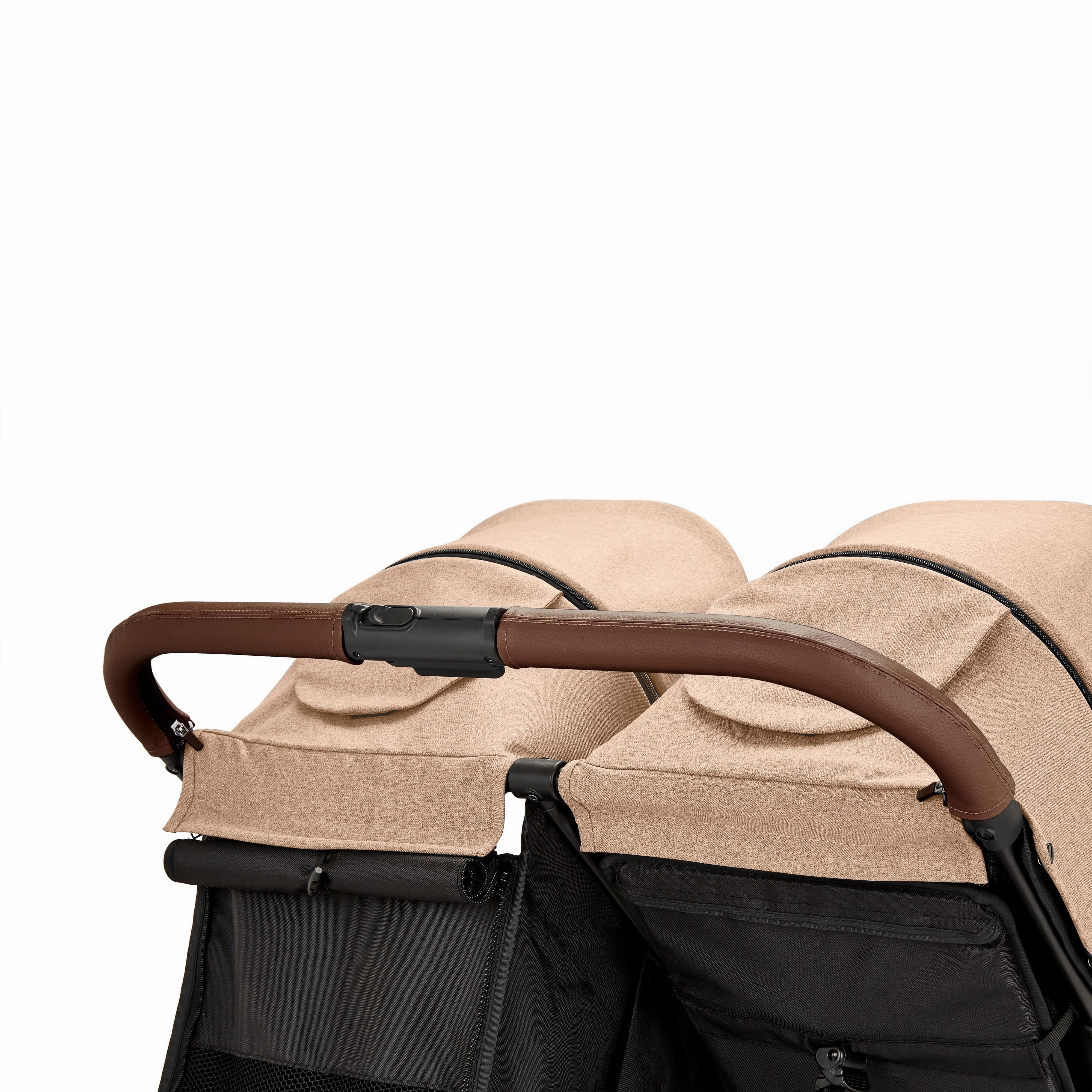 Ickle Bubba Venus Double Stroller - Black / Biscuit / Tan