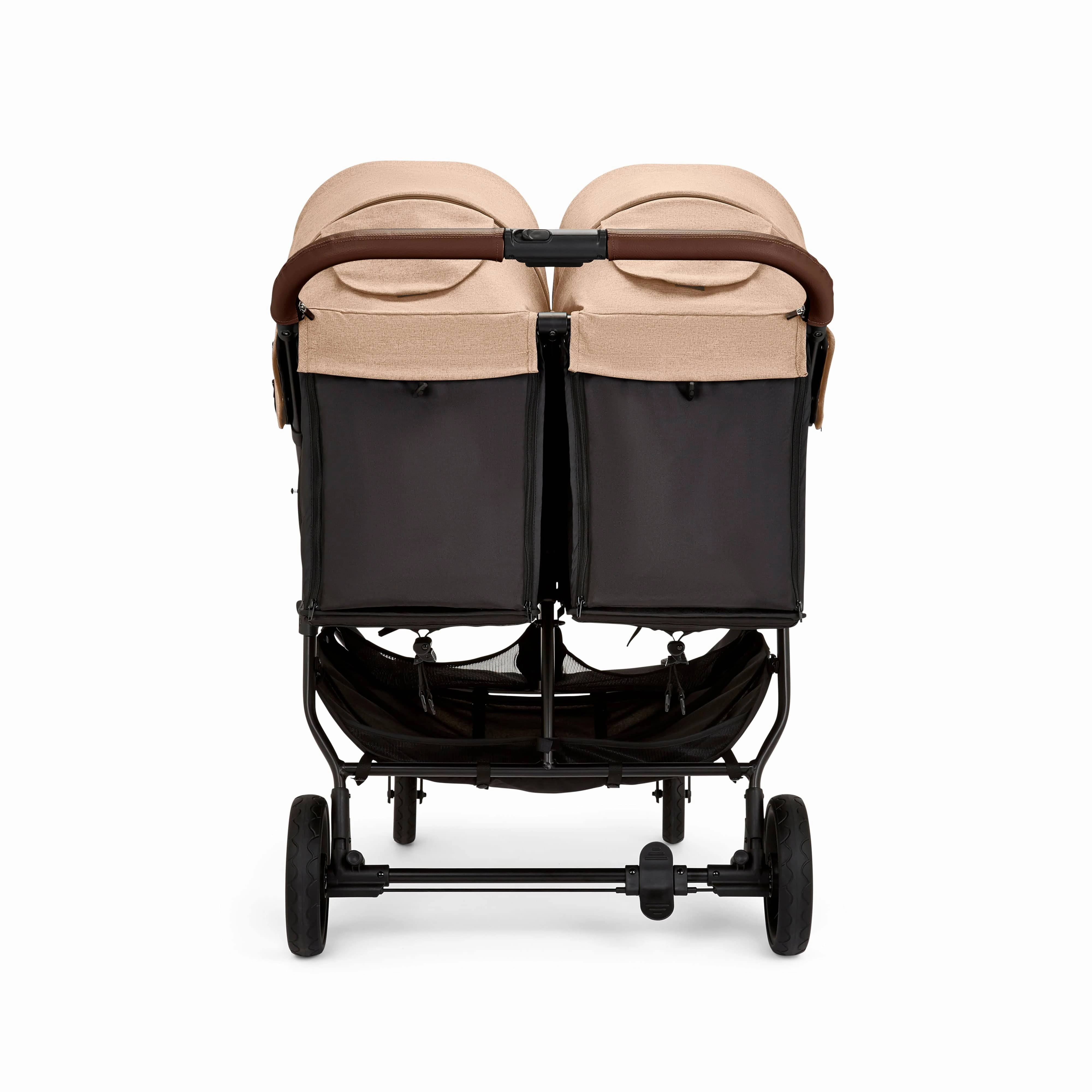 Ickle Bubba Venus Double Stroller - Black / Biscuit / Tan