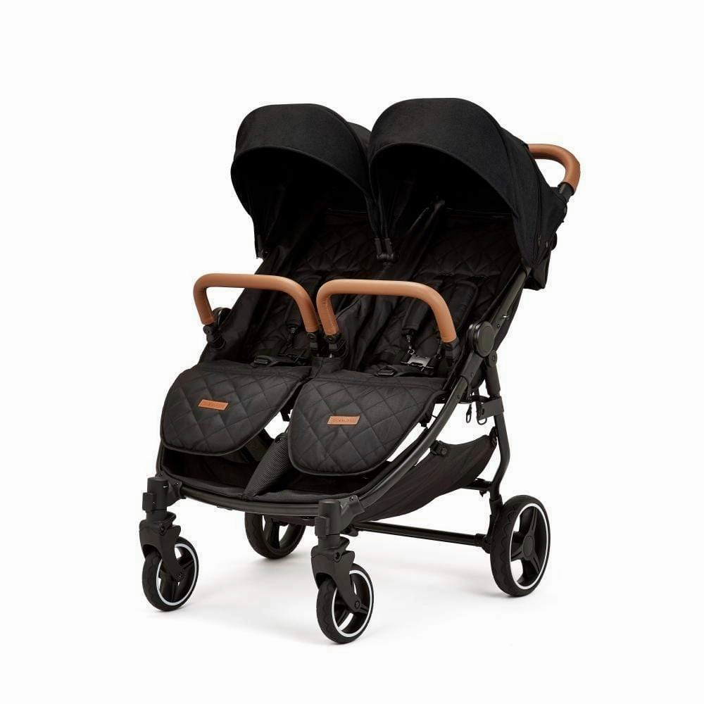 Ickle Bubba Venus Double Stroller - Black / Black / Tan