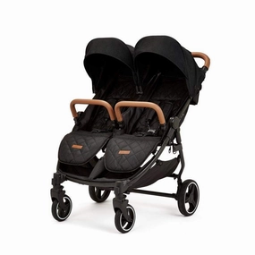 Ickle Bubba Venus Double Stroller - Black / Black / Tan
