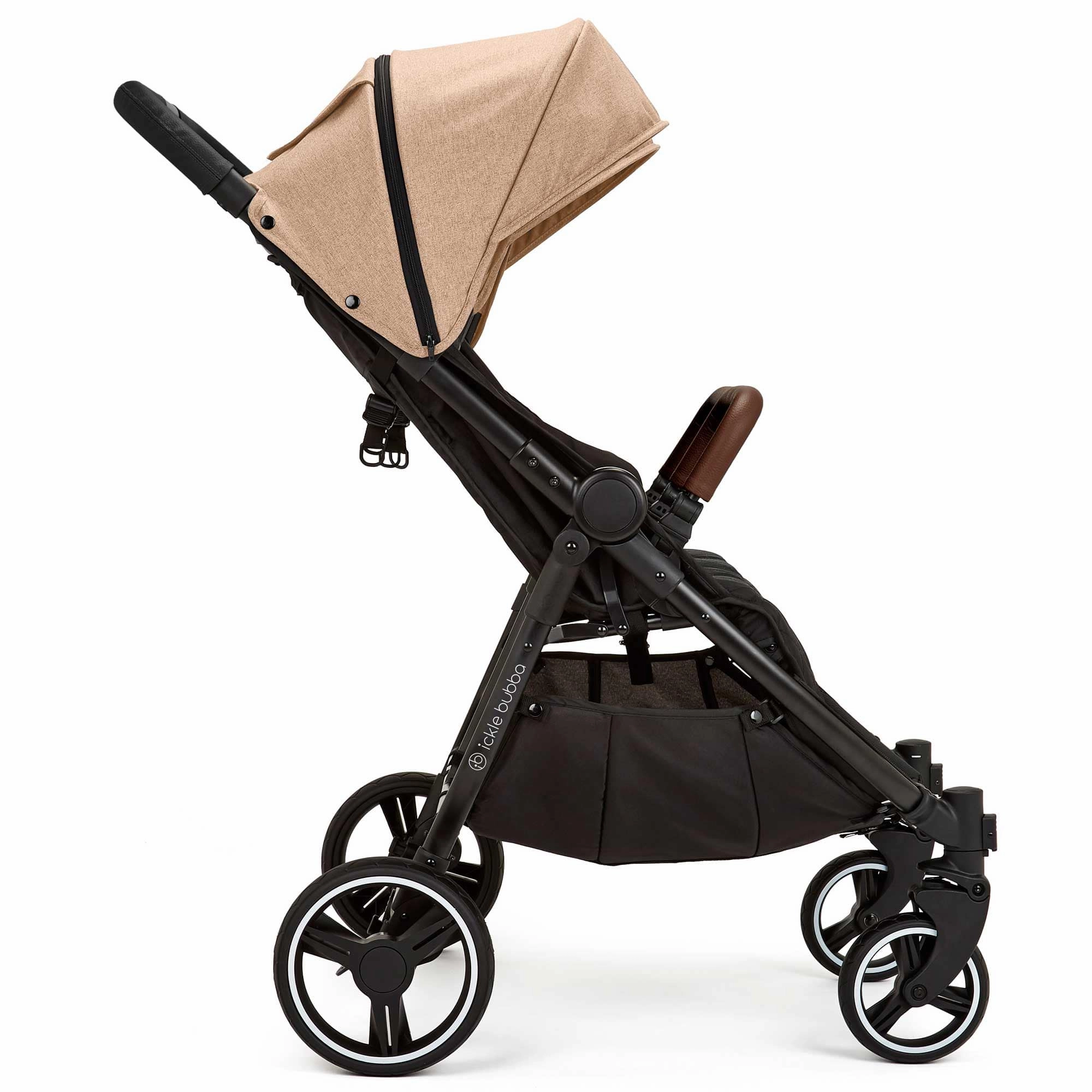 Ickle Bubba Venus Double Stroller - Black/Biscuit/Tan