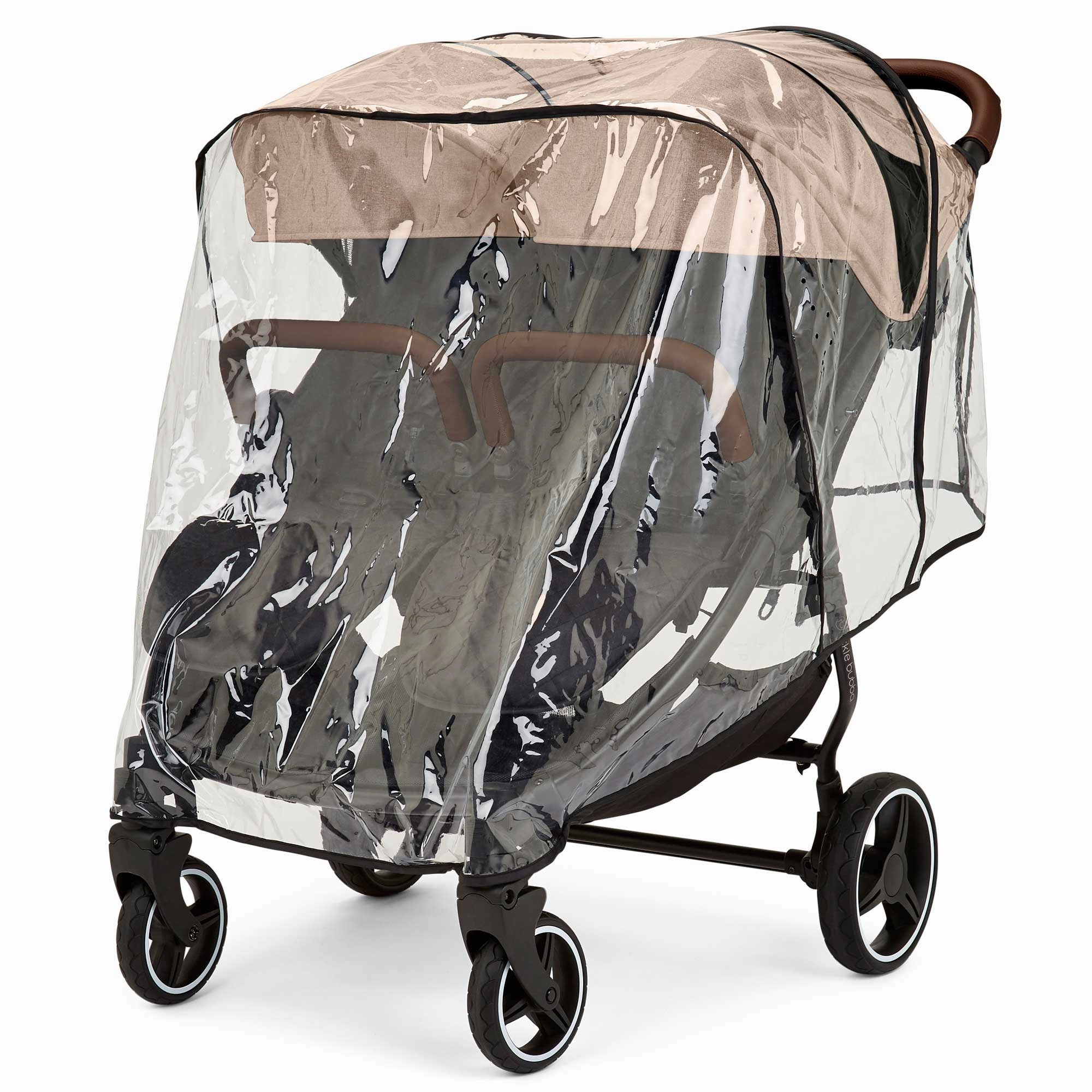 Ickle Bubba Venus Double Stroller - Black/Biscuit/Tan