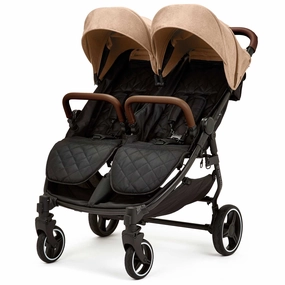 Ickle Bubba Venus Double Stroller - Black/Biscuit/Tan