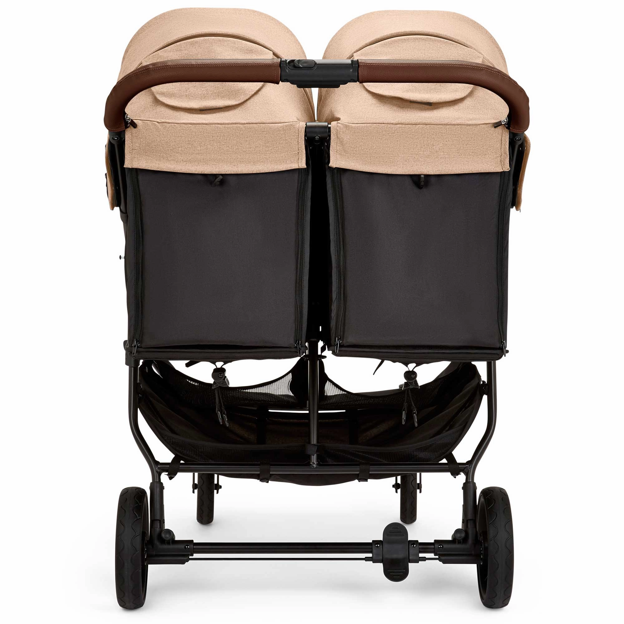 Ickle Bubba Venus Double Stroller - Black/Biscuit/Tan