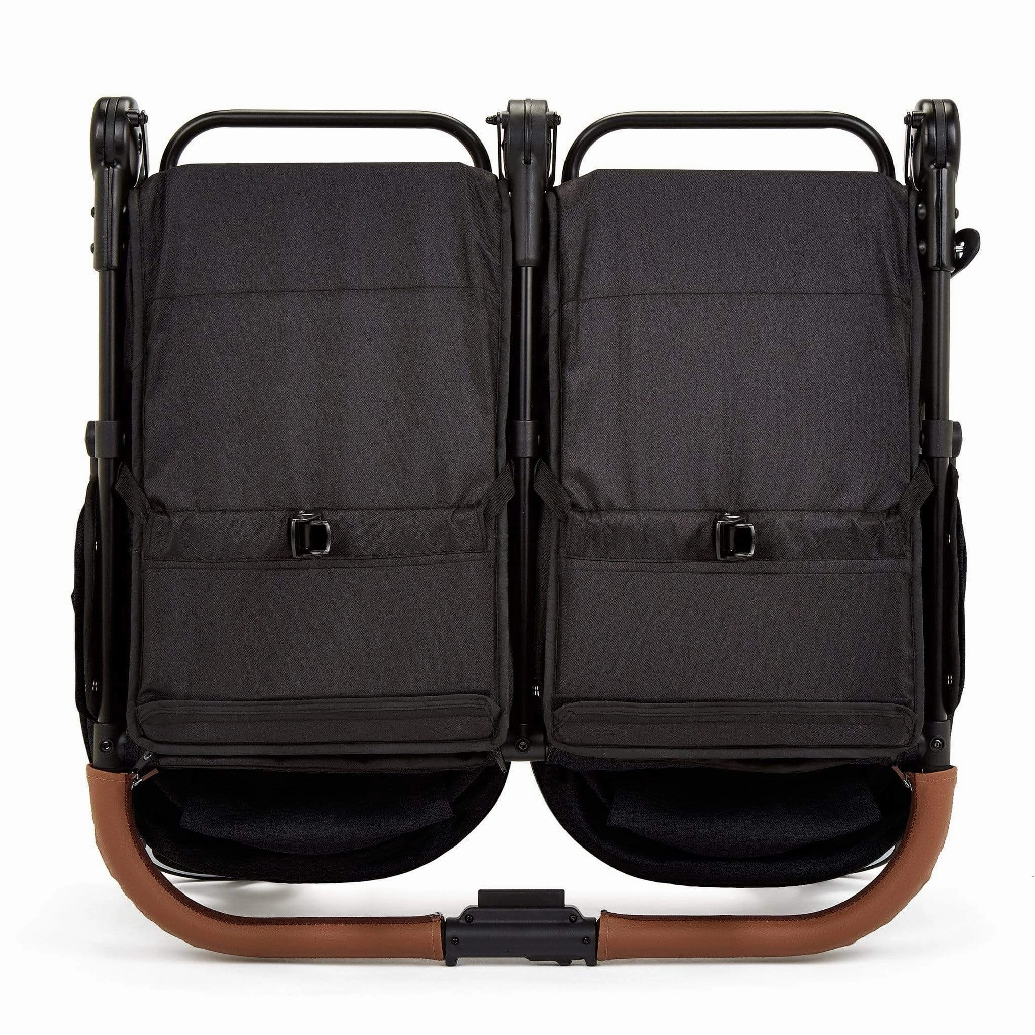 Ickle Bubba Venus Double Stroller - Black/Black/Tan