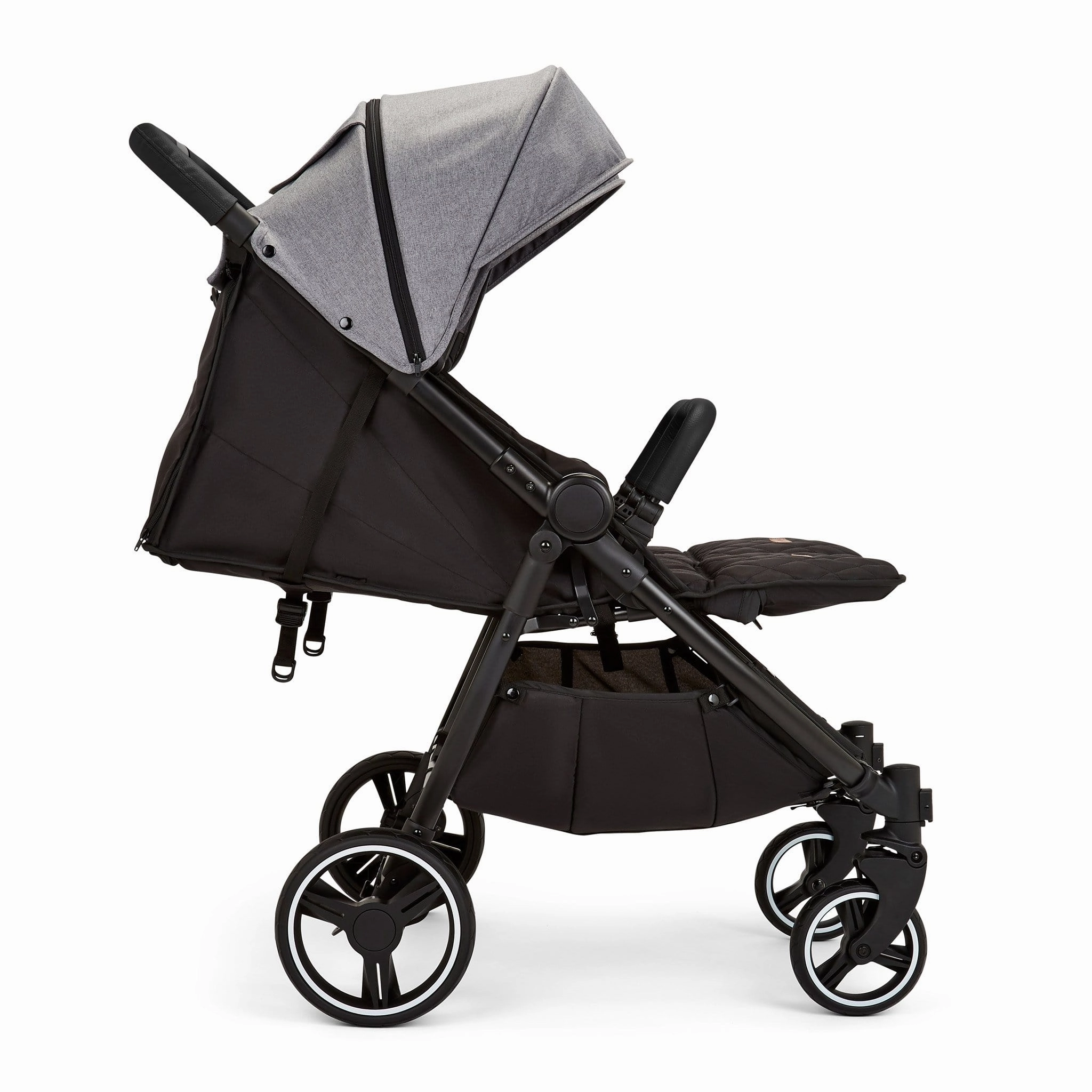 Ickle Bubba Venus Double Stroller - Black/Space Grey/Black