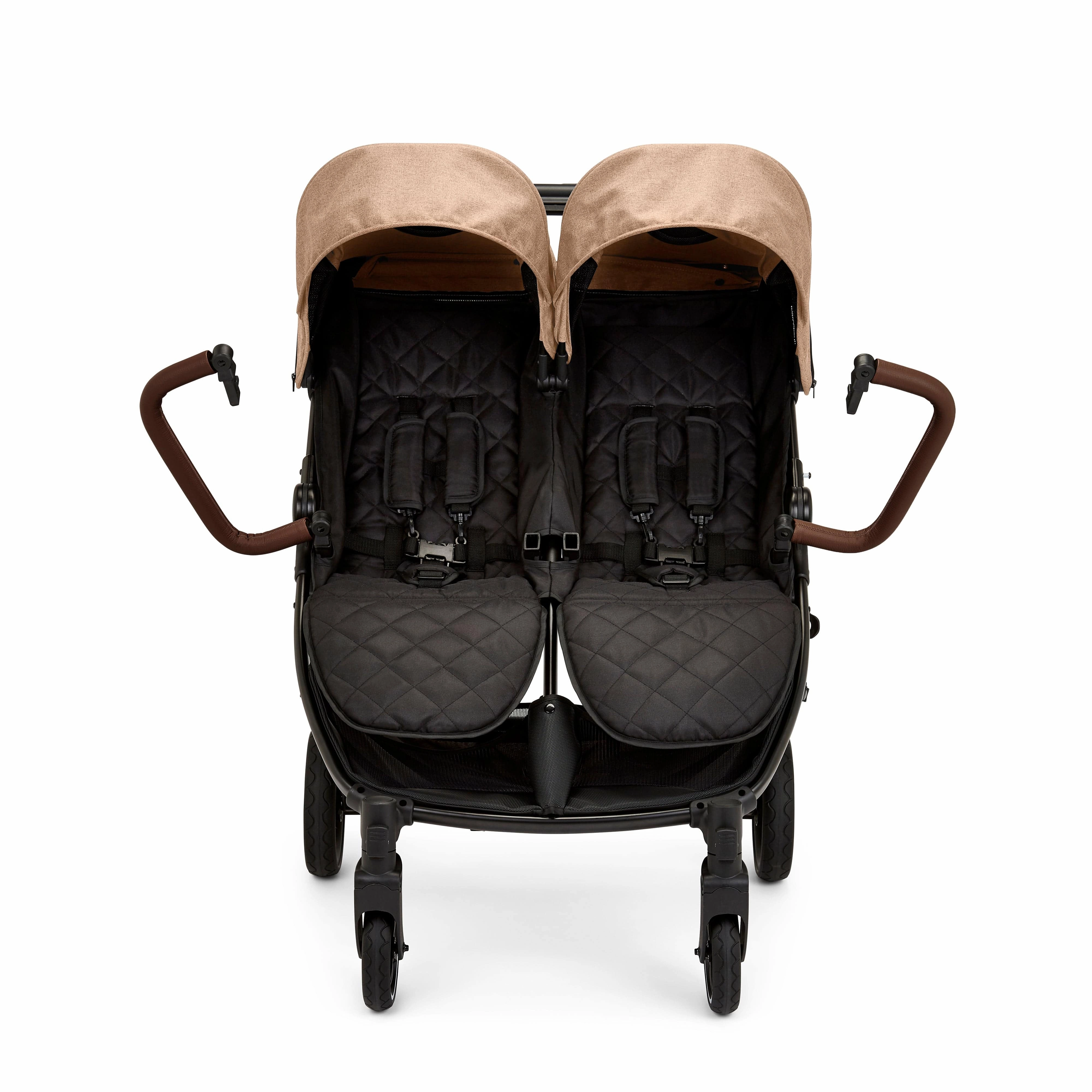 Ickle Bubba Venus Max Double Stroller - Black / Biscuit / Tan