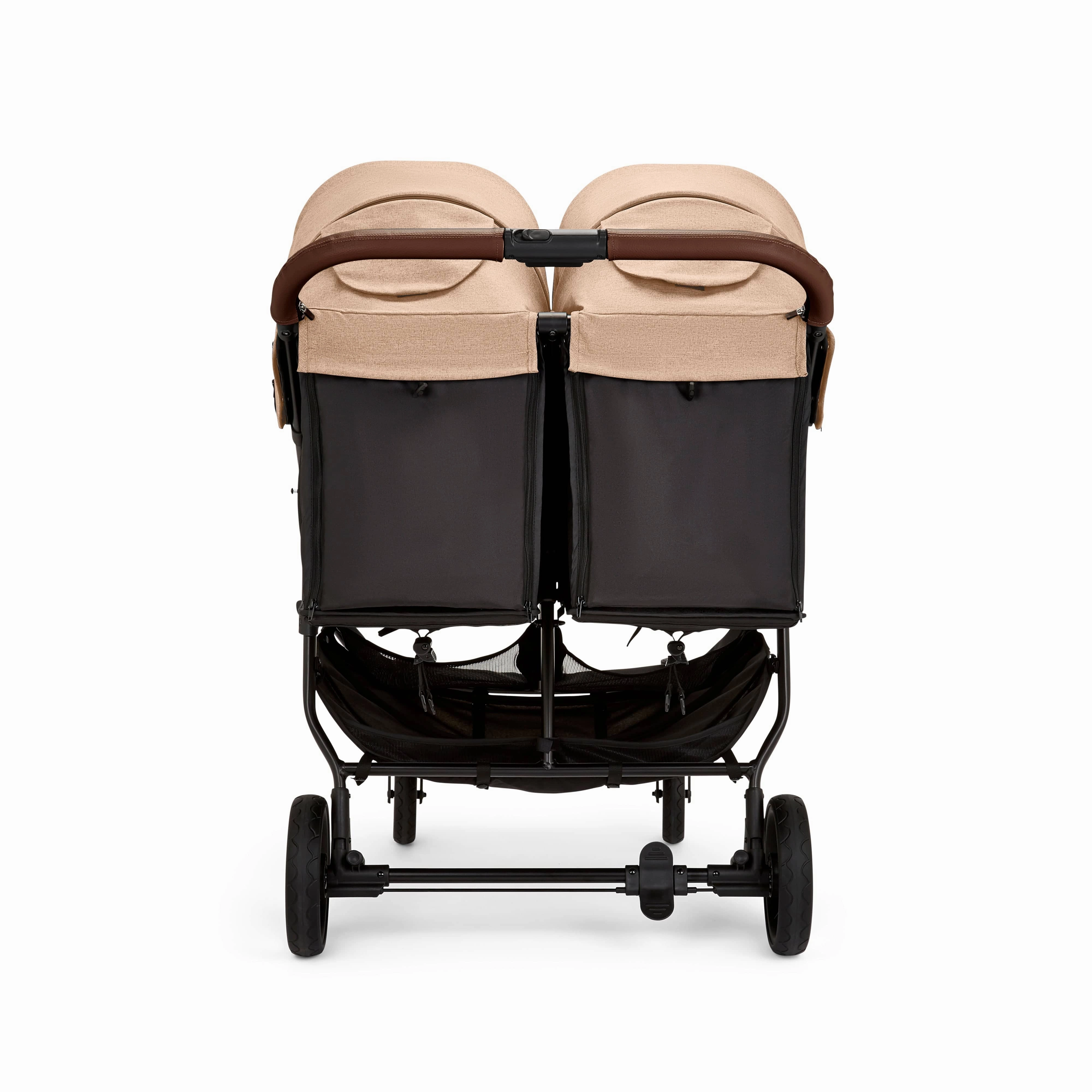 Ickle Bubba Venus Max Double Stroller - Black / Biscuit / Tan