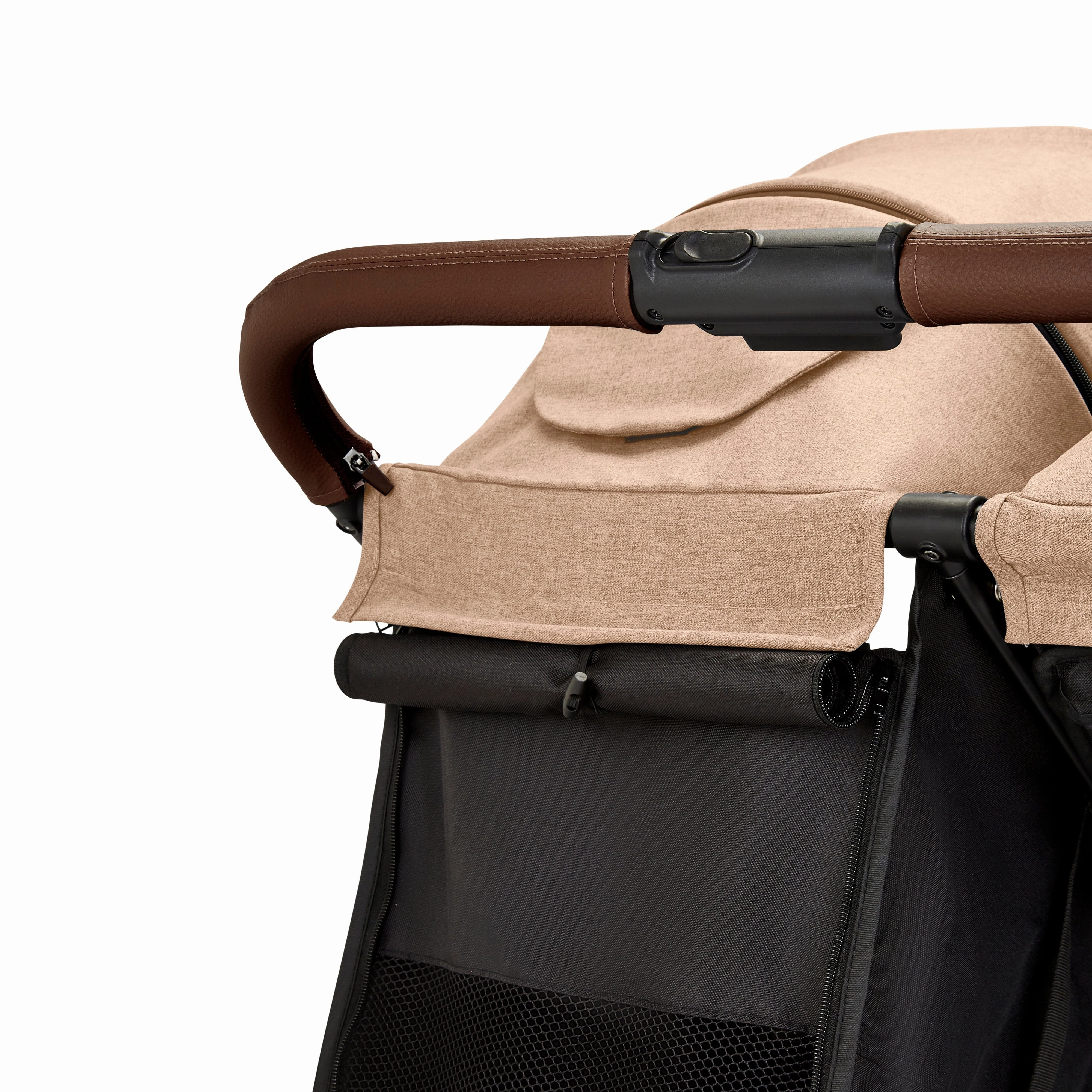 Ickle Bubba Venus Max Double Stroller - Black / Biscuit / Tan