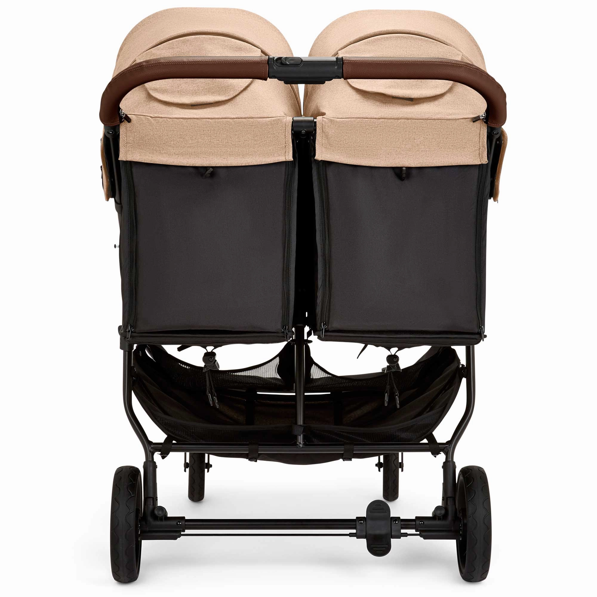 Ickle Bubba Venus Max Double Stroller - Black/Biscuit/Tan