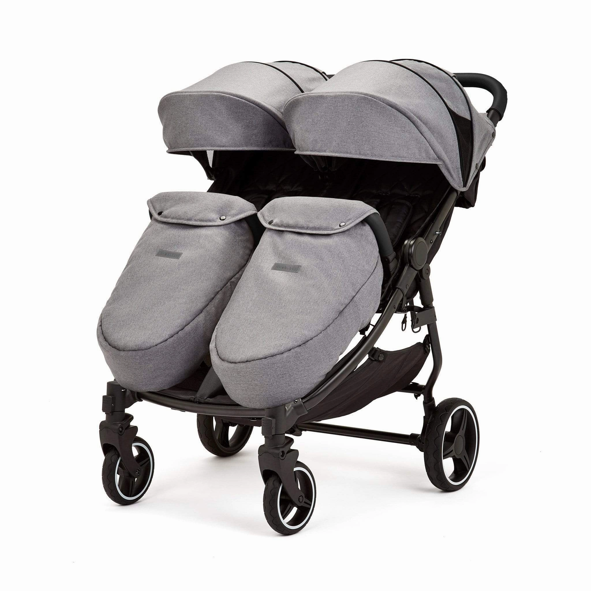 Ickle Bubba Venus Max Double Stroller - Black/Space Grey/Black