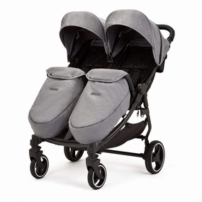 Ickle Bubba Venus Max Double Stroller - Black/Space Grey/Black