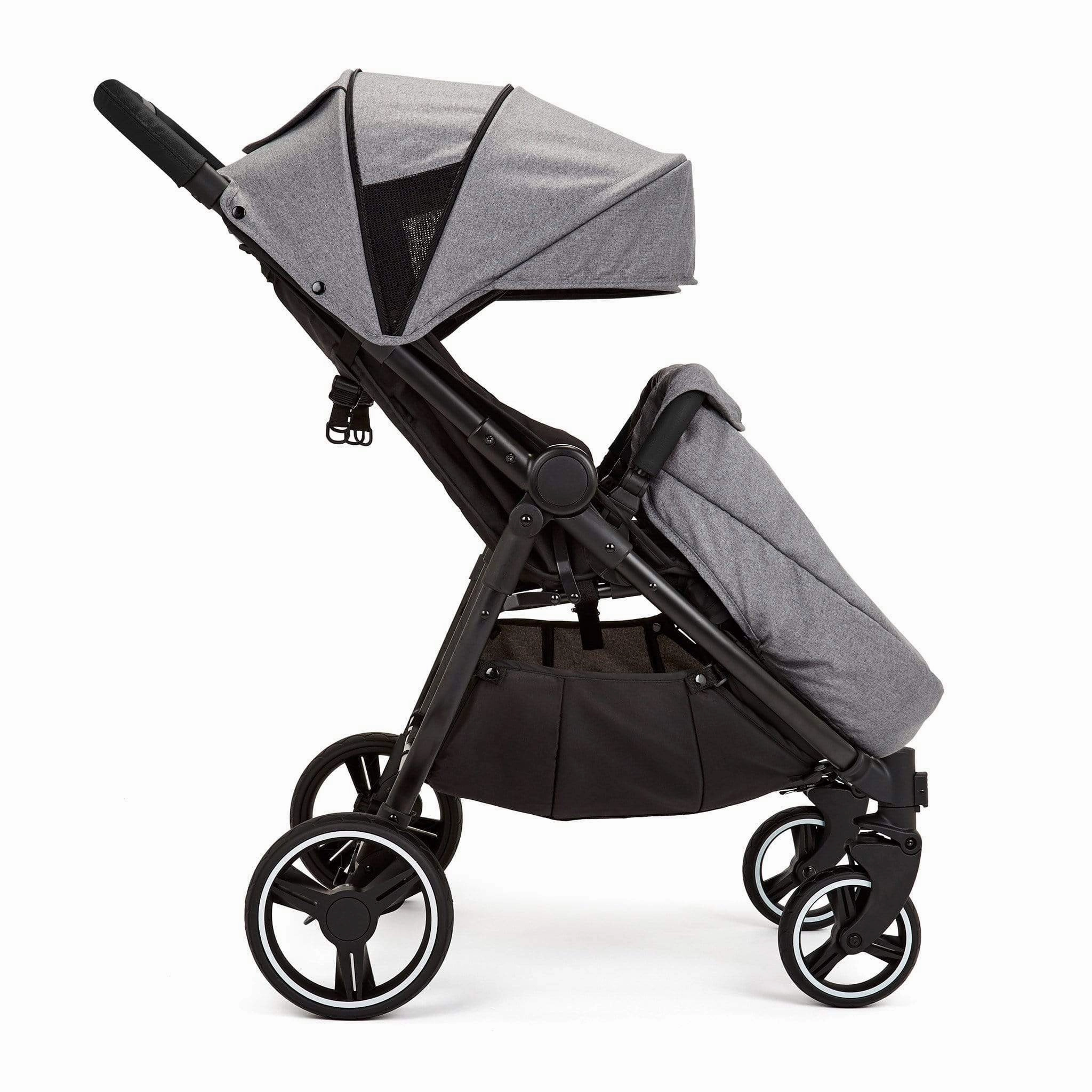 Ickle Bubba Venus Max Double Stroller - Black/Space Grey/Black