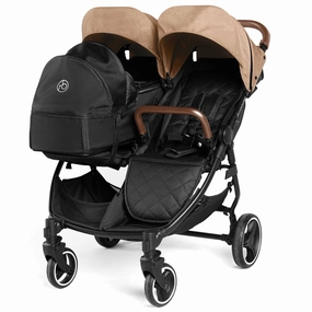 Ickle Bubba Venus Prime Double Stroller - Black/Biscuit/Tan