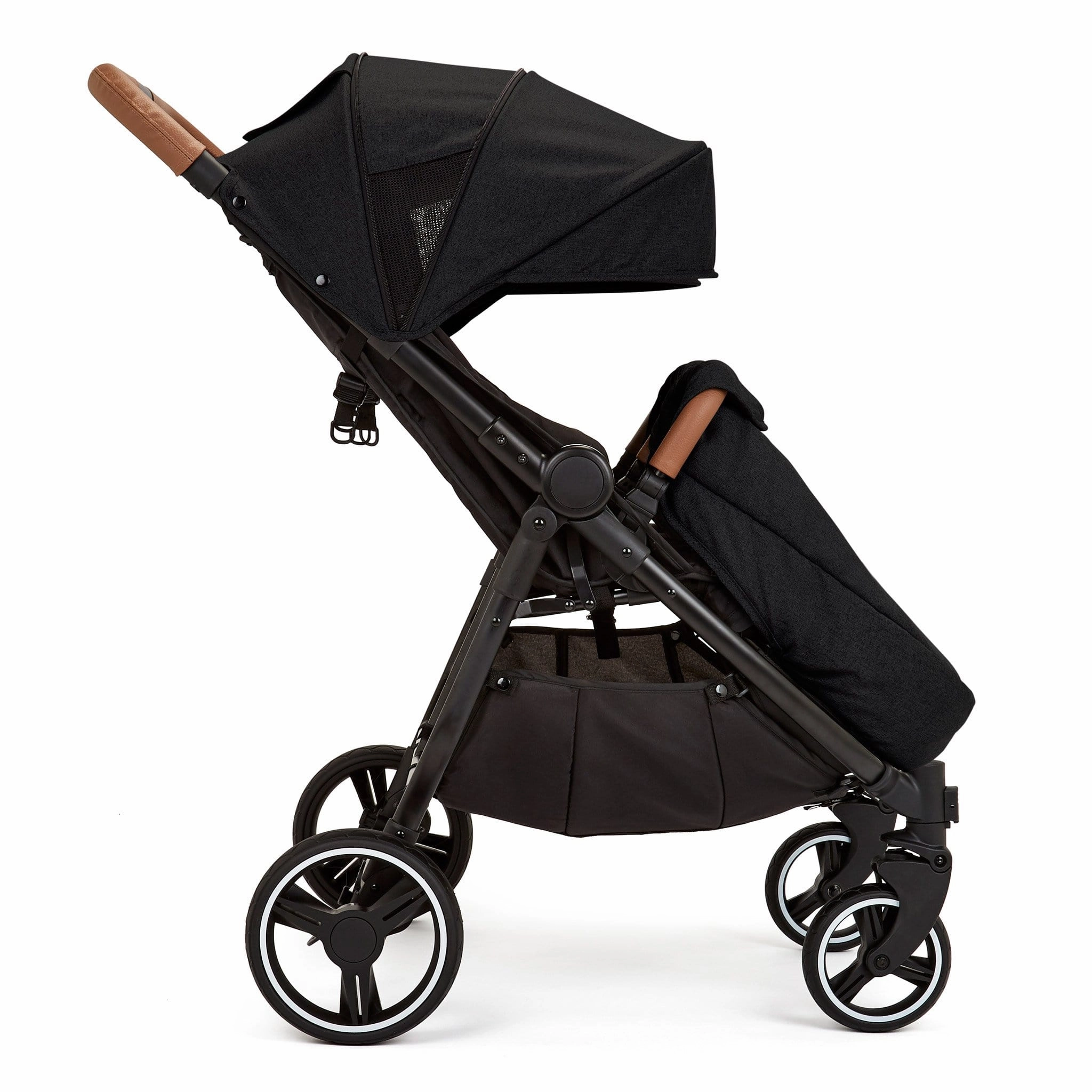 Ickle Bubba Venus Prime Double Stroller - Black/Black/Tan