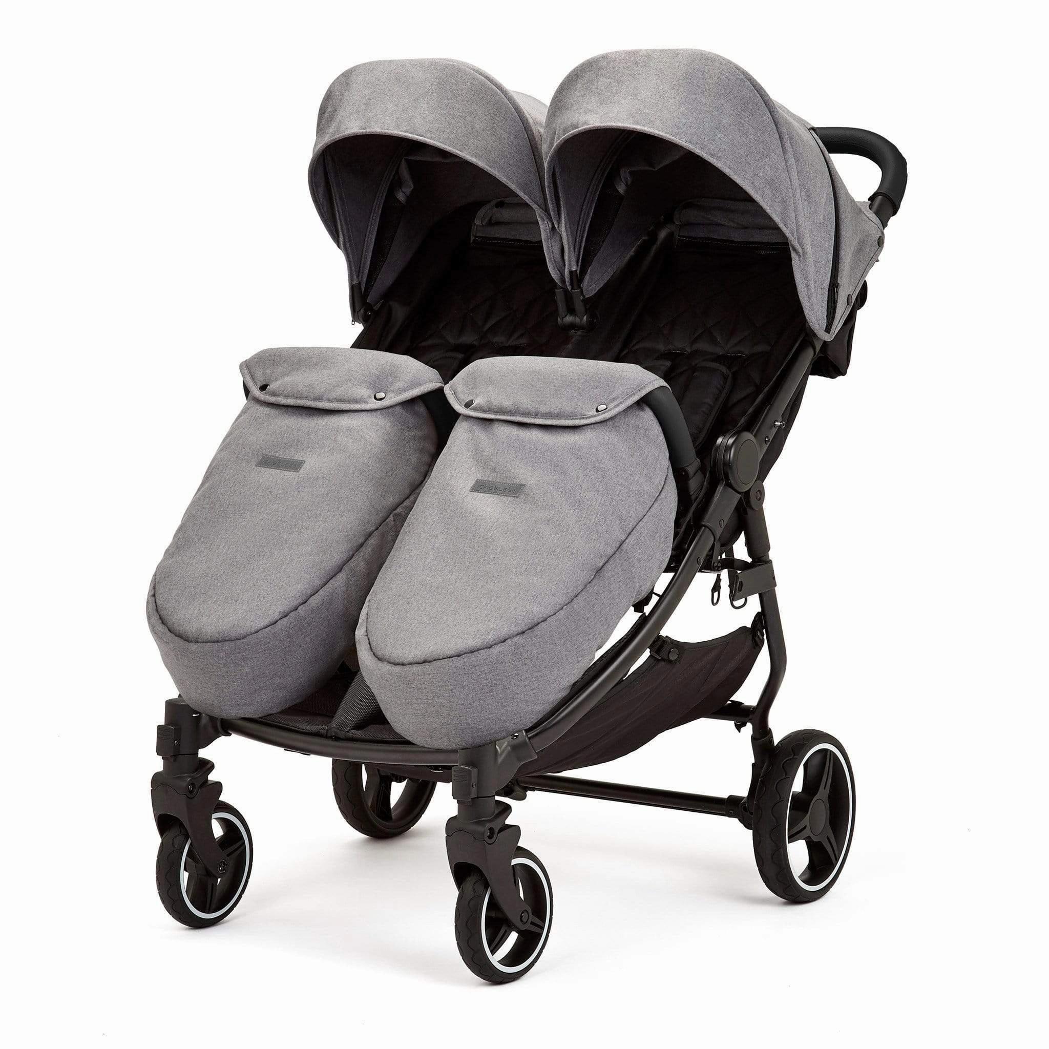 Ickle Bubba Venus Prime Double Stroller - Black/Space Grey/Black